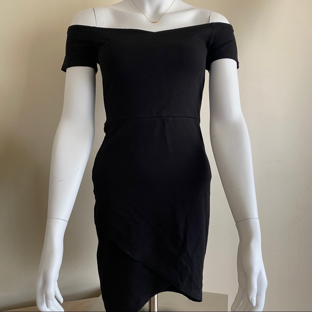 Off the shoulder body con dress